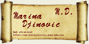 Marina Đinović vizit kartica